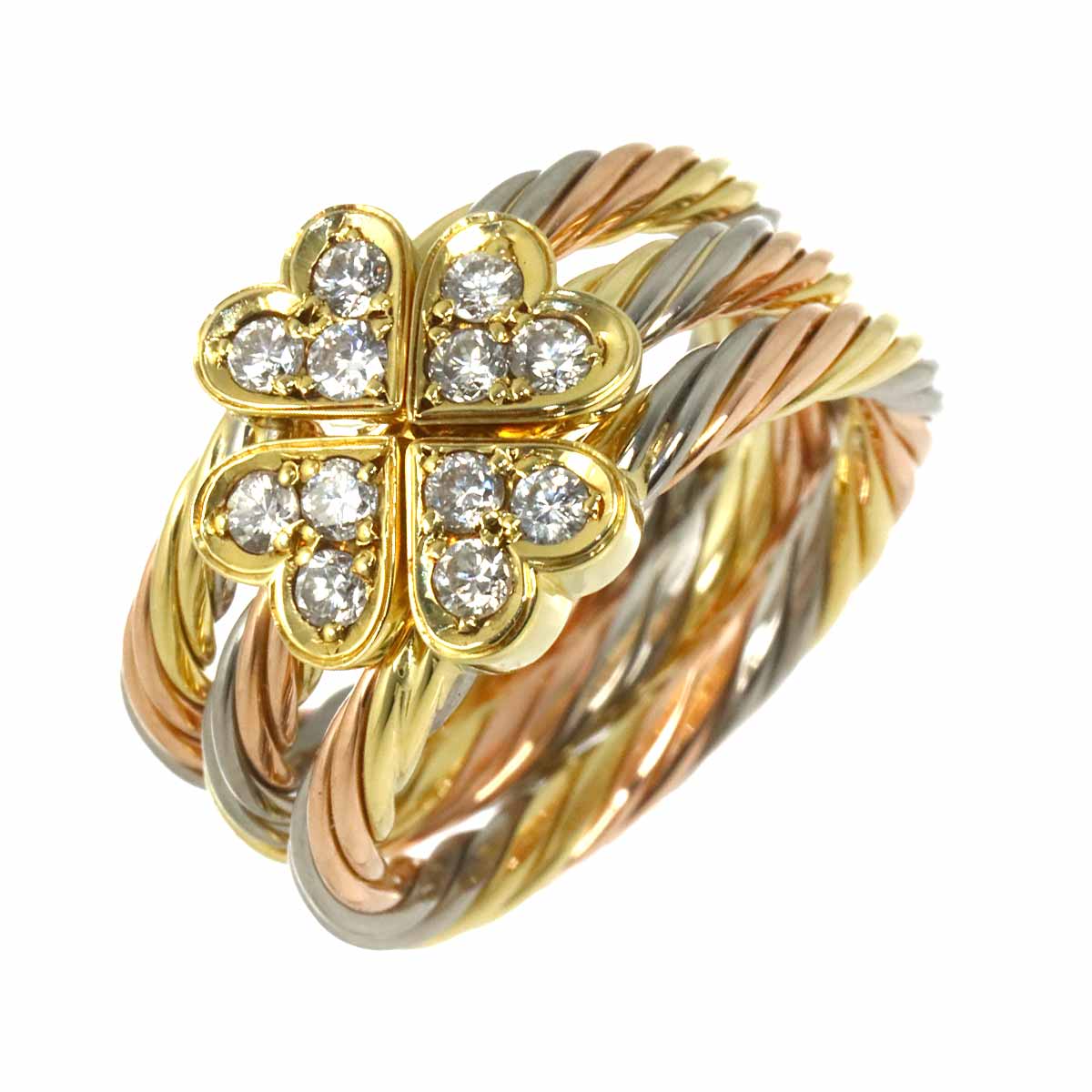 Diamond Ring 18K YG WG PG 750 3piece set size6(US)