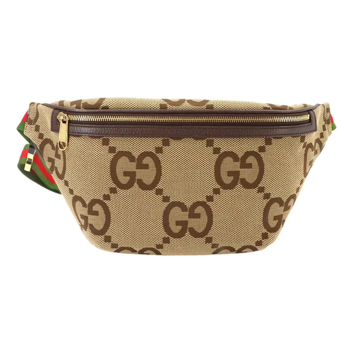 Jumbo GG Belt Bag Canvas Leather Brown Red Green 696031 Purse