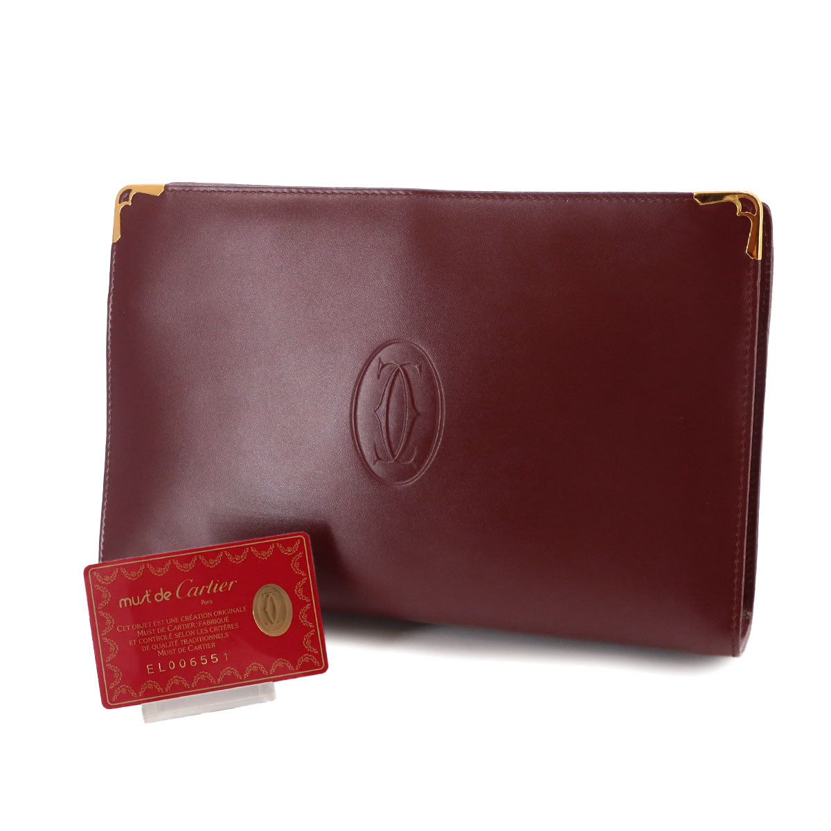 Must Line Clutch Bag Leather Bordeaux Purse