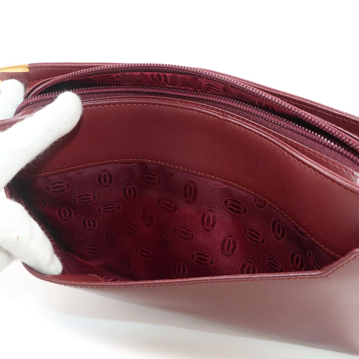 Must Line Clutch Bag Leather Bordeaux Purse