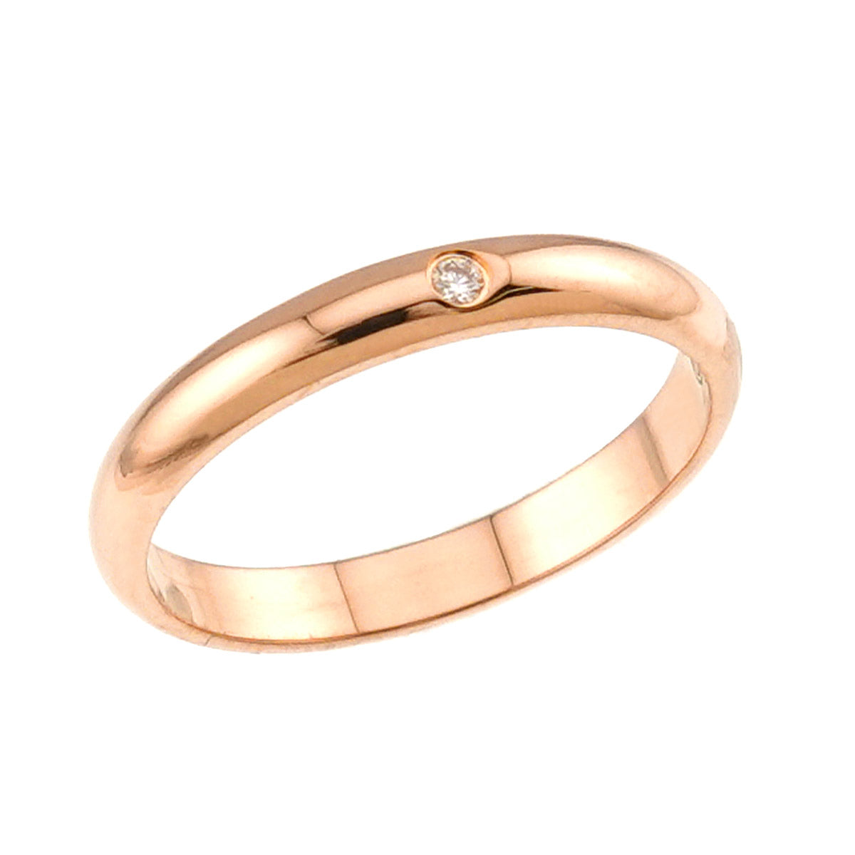 Classic Diamond 1P Ring 18K Pink Gold 750 Size49 4.75-5(US)
