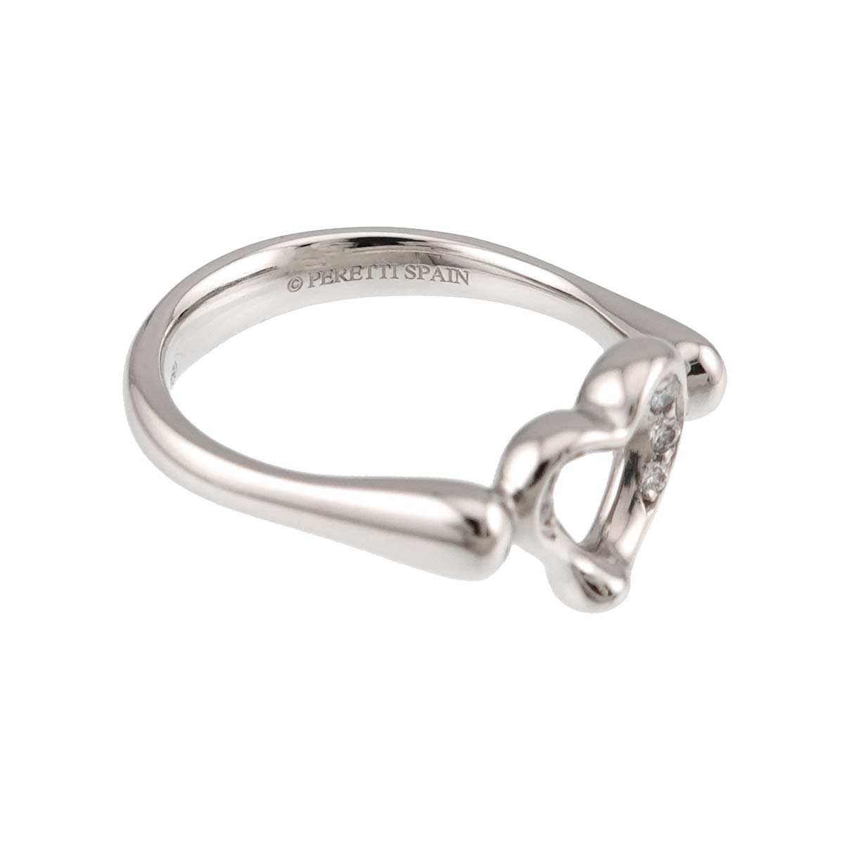 Open Heart Diamond Ring Platinum size5.25(US)