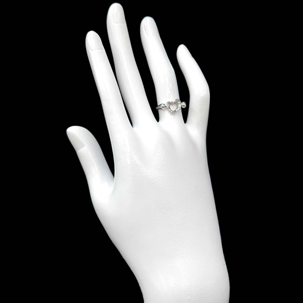 Open Heart Diamond Ring Platinum size5.25(US)