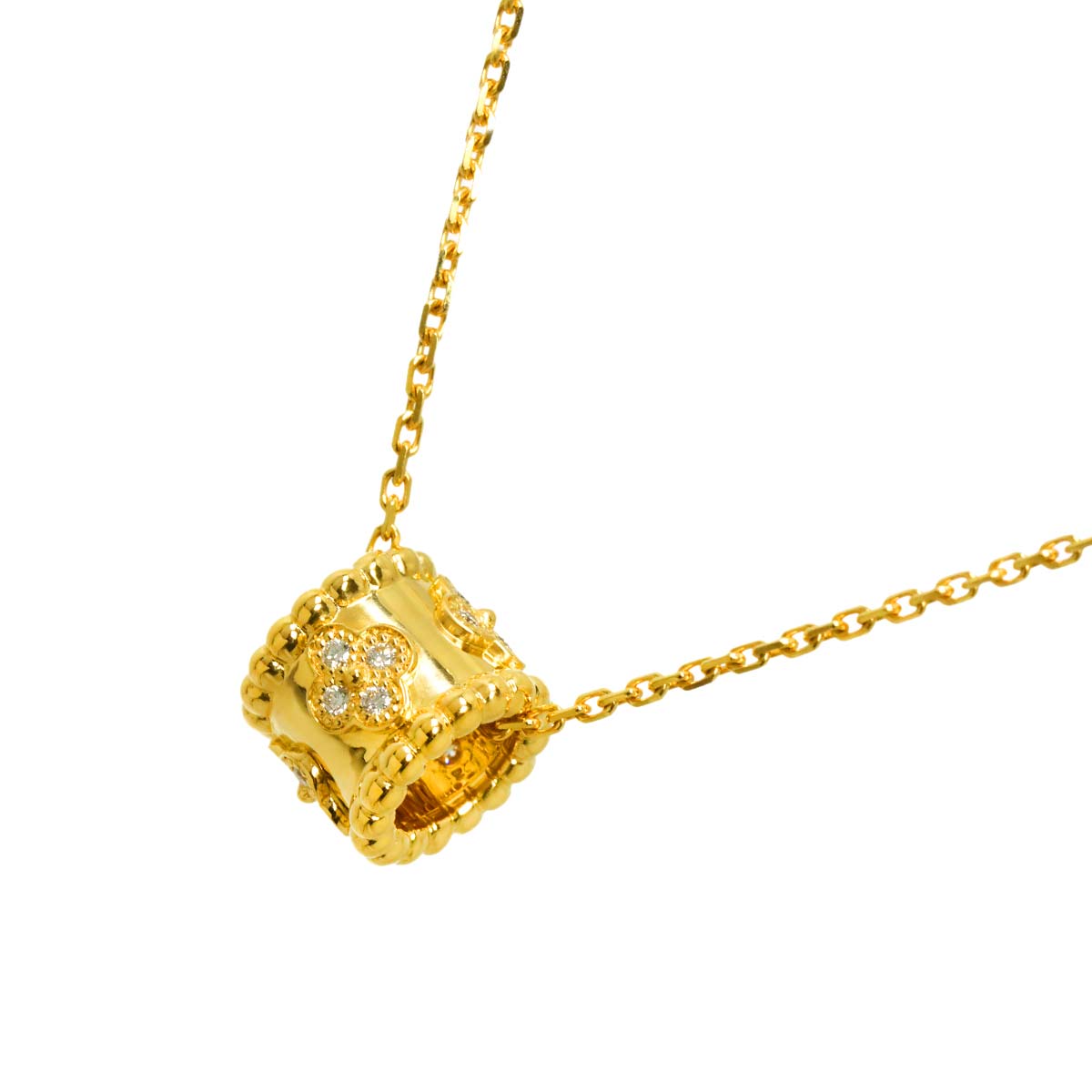 Perlee clover Diamond Necklace 18K YG 750