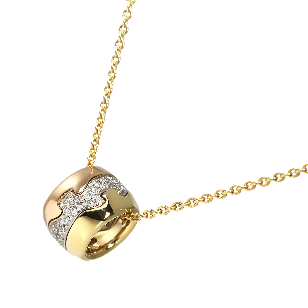Fusion Diamond Necklace 18K YG WG PG 750