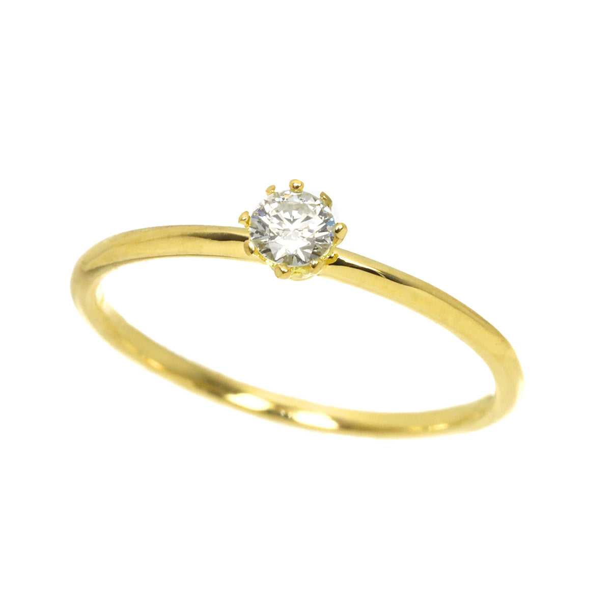 Diamond 0.07ct Ring 18K Yellow Gold 750 Size2.5(US)