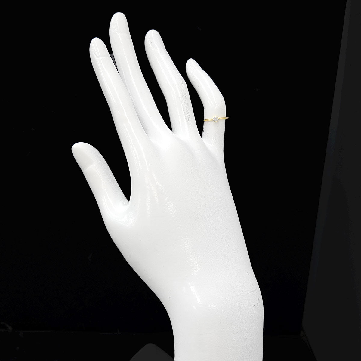 Diamond 0.07ct Ring 18K Yellow Gold 750 Size2.5(US)