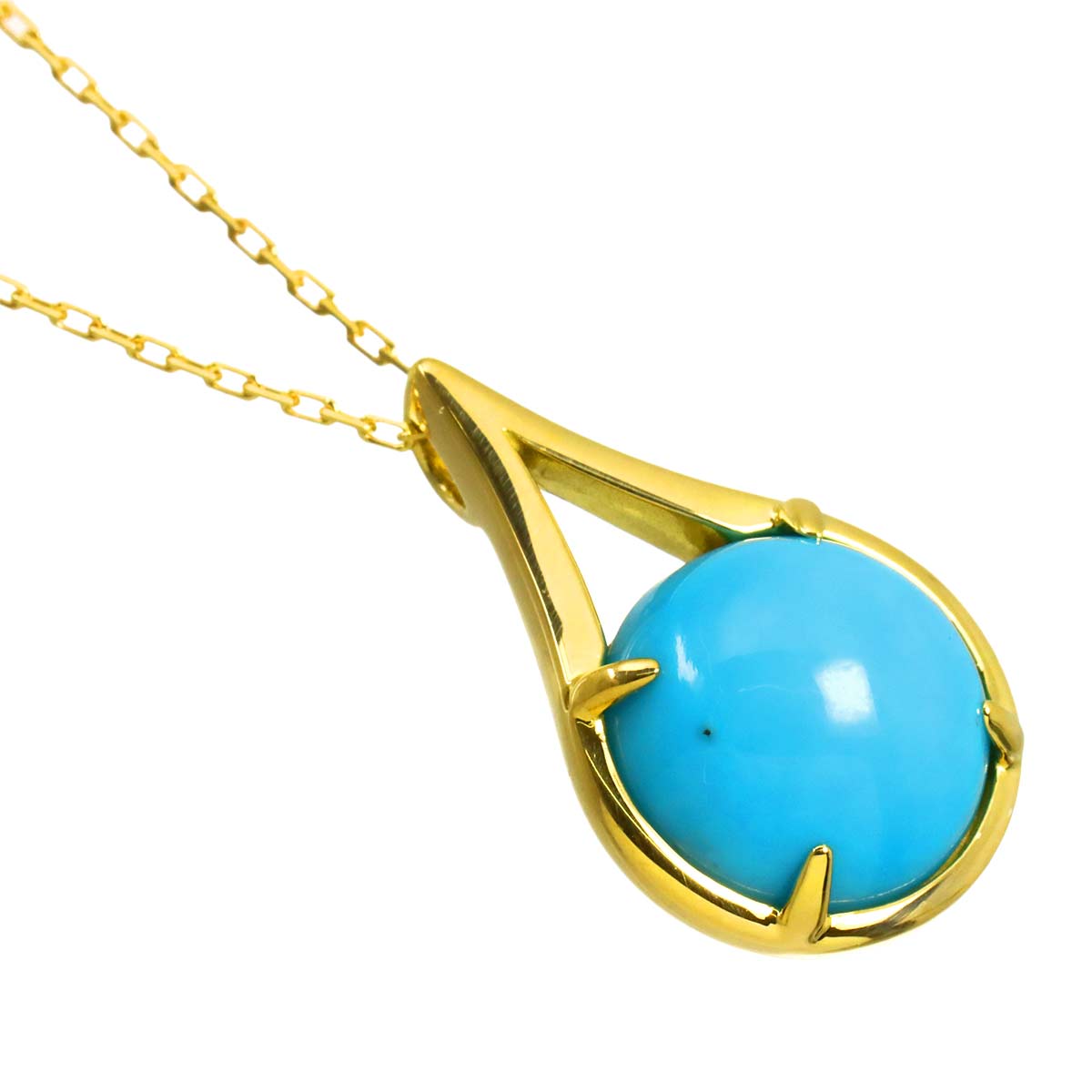Turquoise Necklace 18K Yellow Gold 750