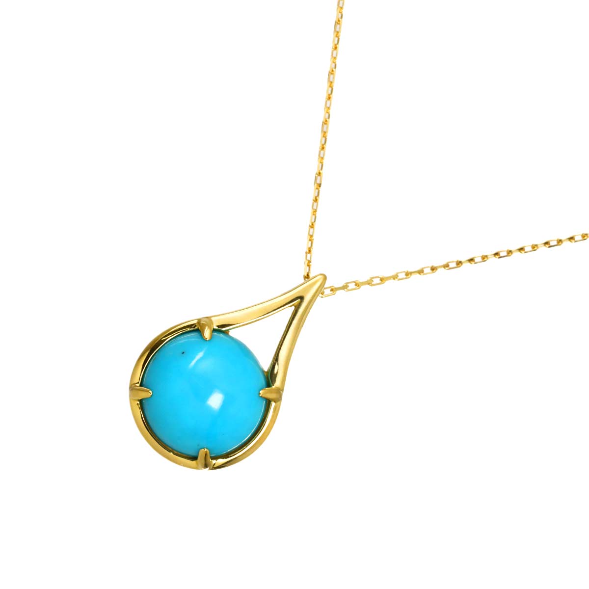 Turquoise Necklace 18K Yellow Gold 750