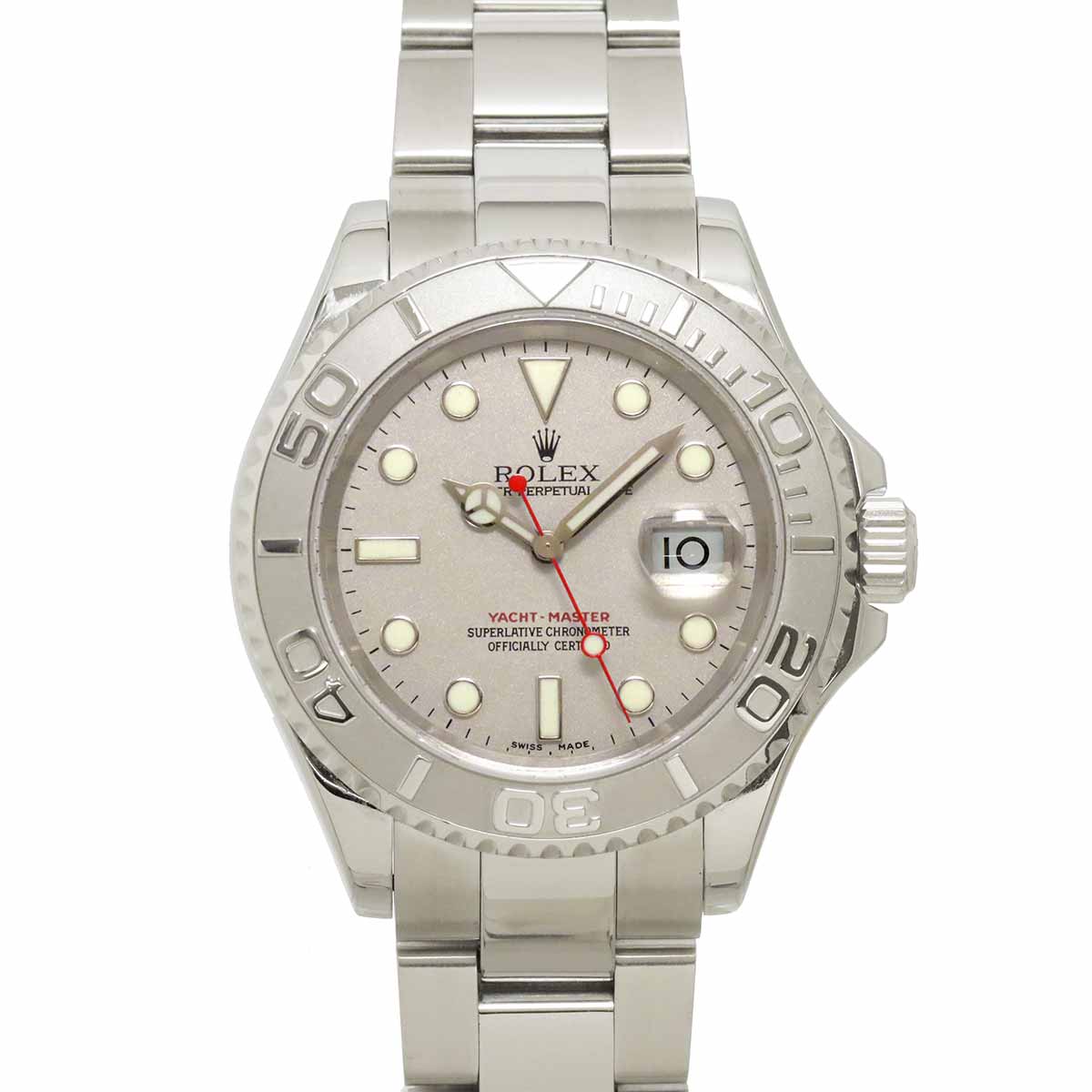Yacht Master Rolesium 16622 Serial D Date PT Silver Dial