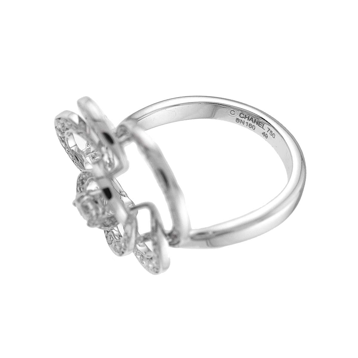 Camellia Diamond Ring 18K White Gold 750 size49 5-5.25(US)