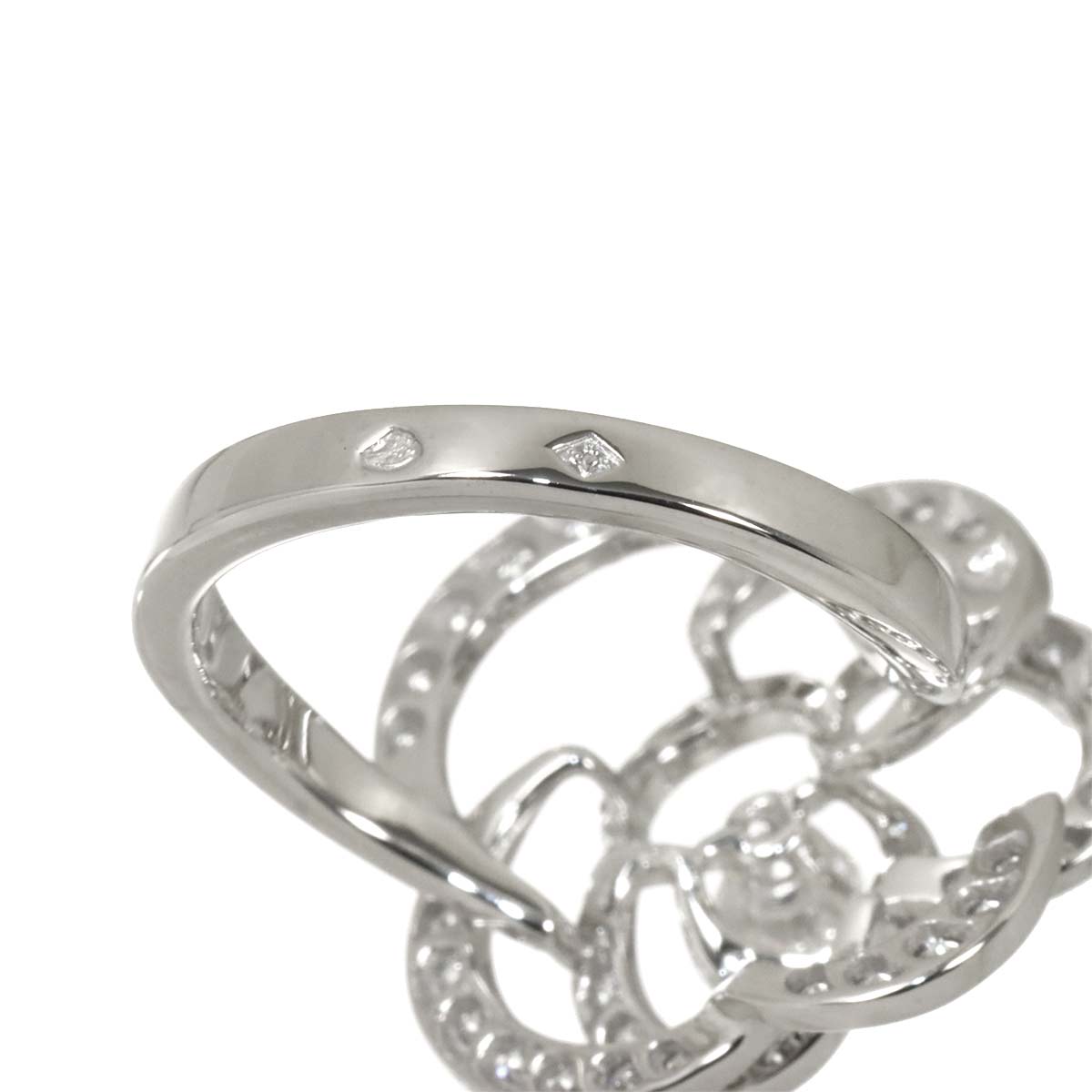 Camellia Diamond Ring 18K White Gold 750 size49 5-5.25(US)
