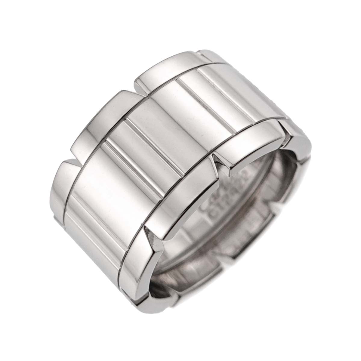 Tank Ring Diamond 18K White Gold 750 size51 5.25(US)