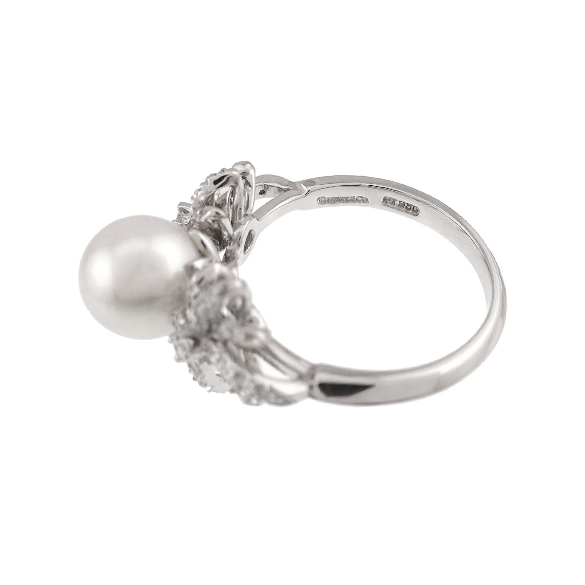 Akoya Pearl 8.0mm Diamond Ring Pt Platinum size6(US)