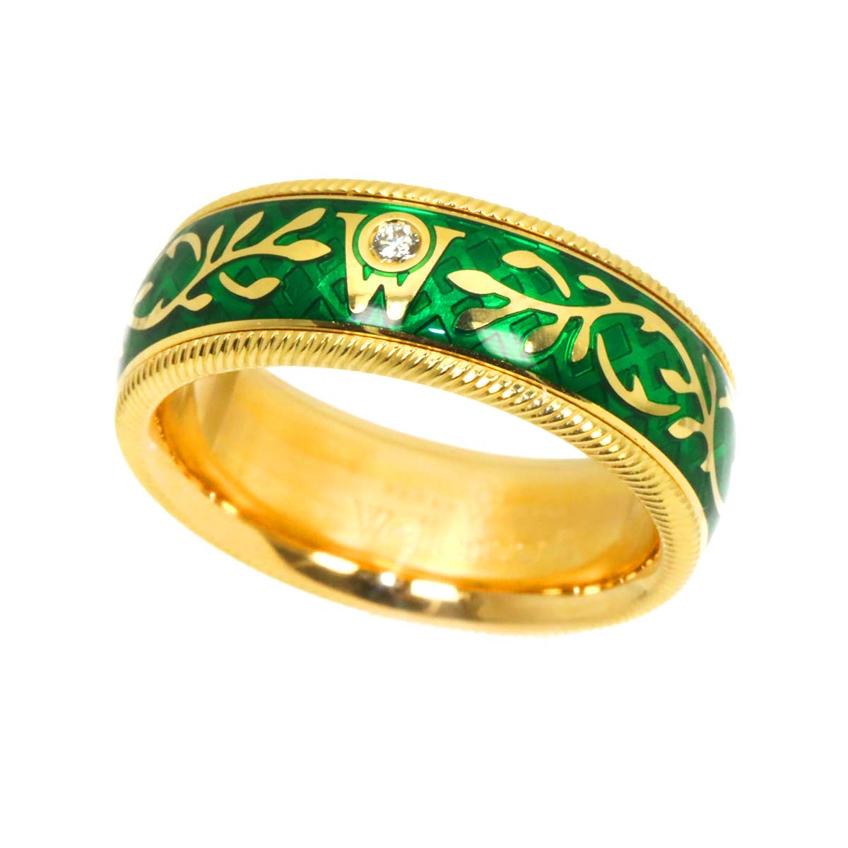 Diamond Ring 18K Yellow Gold 750 Size6(US)