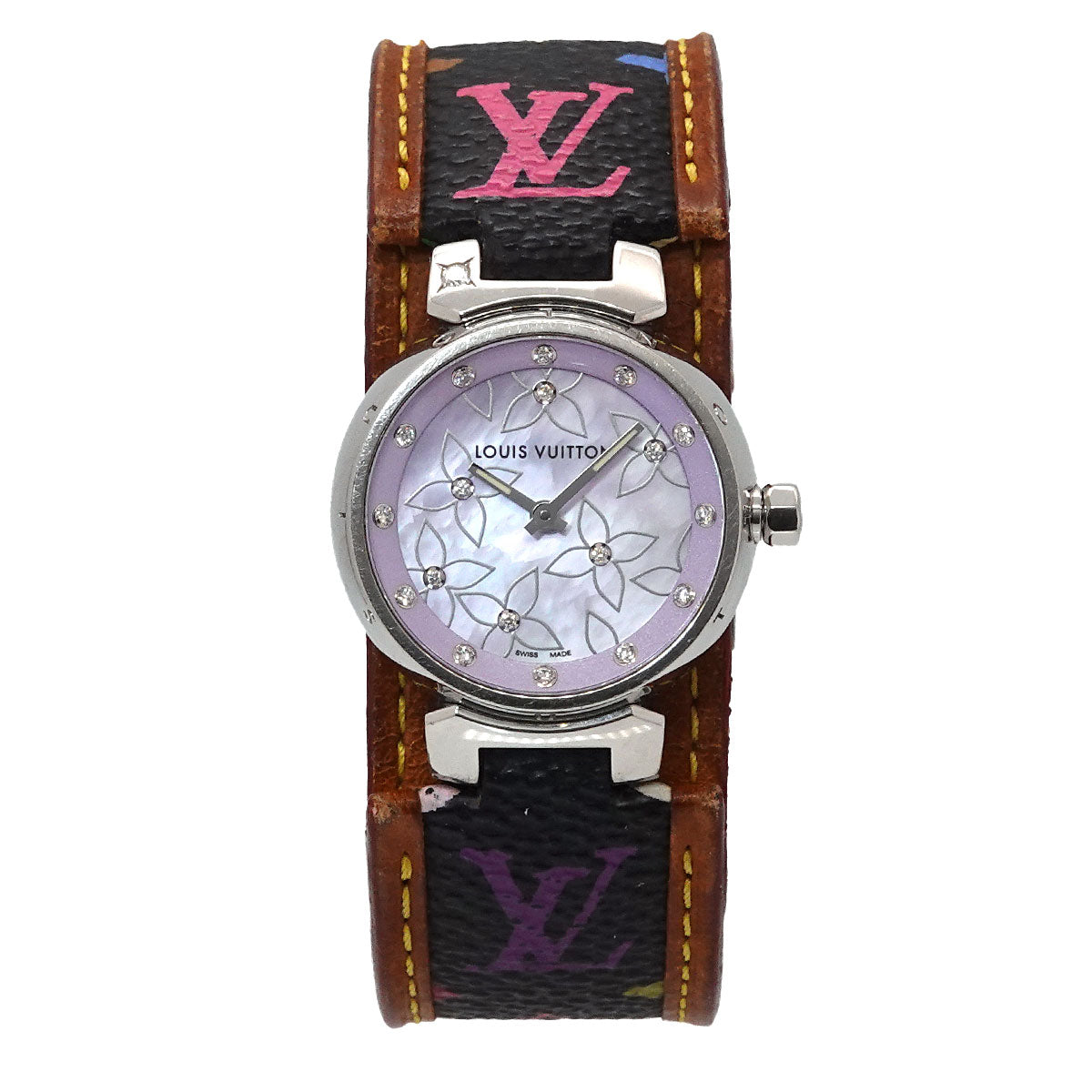 Tambour Q1210 Quartz Diamond Purple Shell Dial Ladies