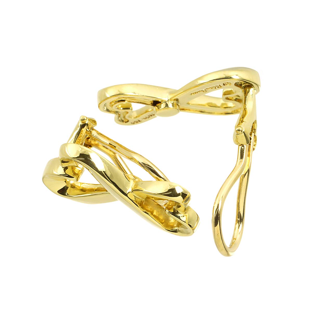 Loving Heart Earrings Clip on 18K Yellow Gold 750