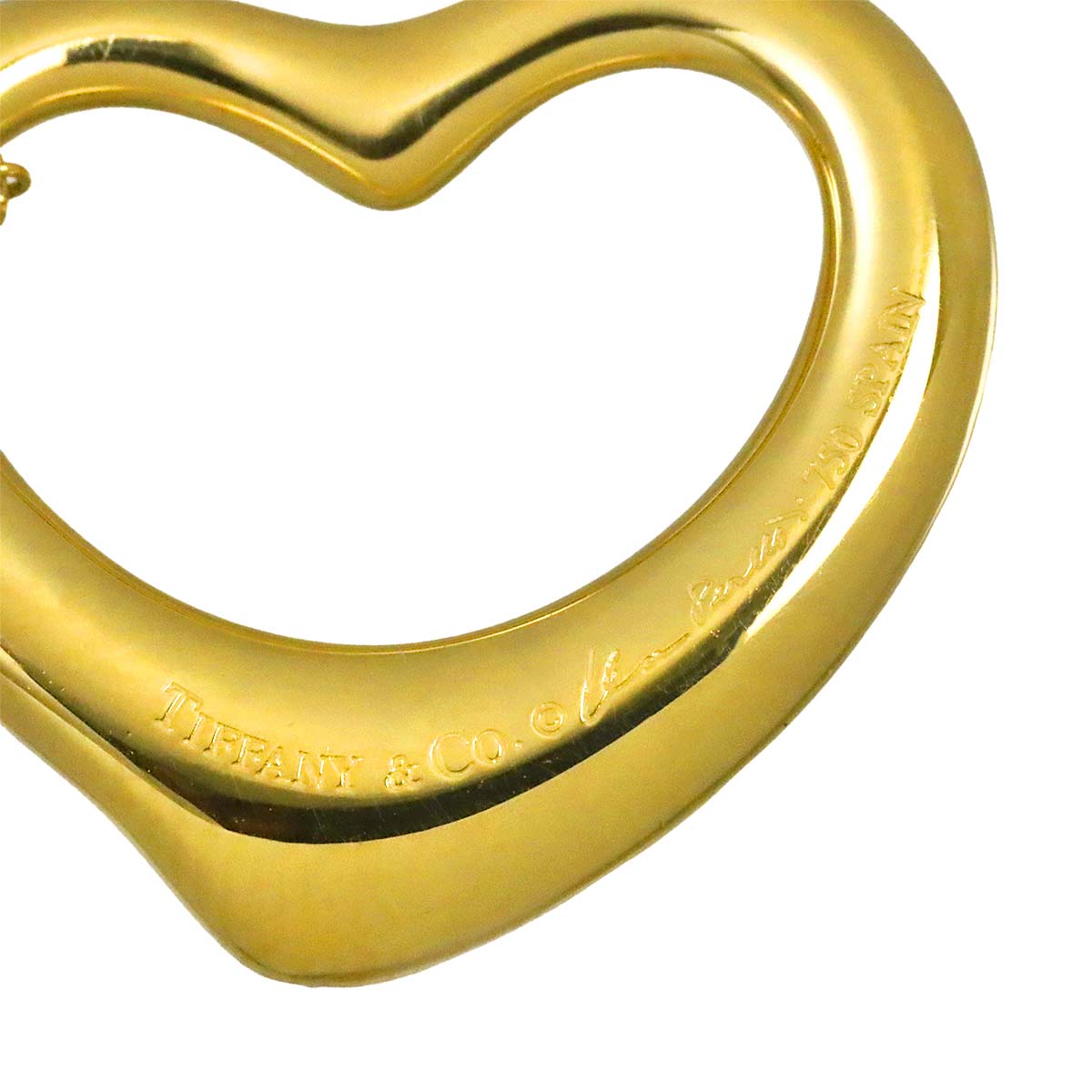 Open Heart Diamond Necklace 18K Yellow Gold 750