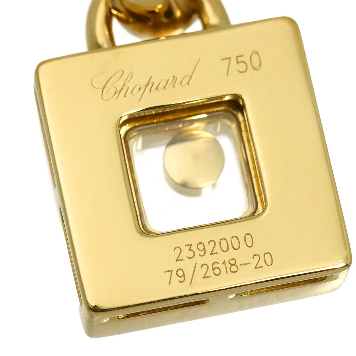 Happy Diamond Square Pendant Top 18K Yellow Gold 750