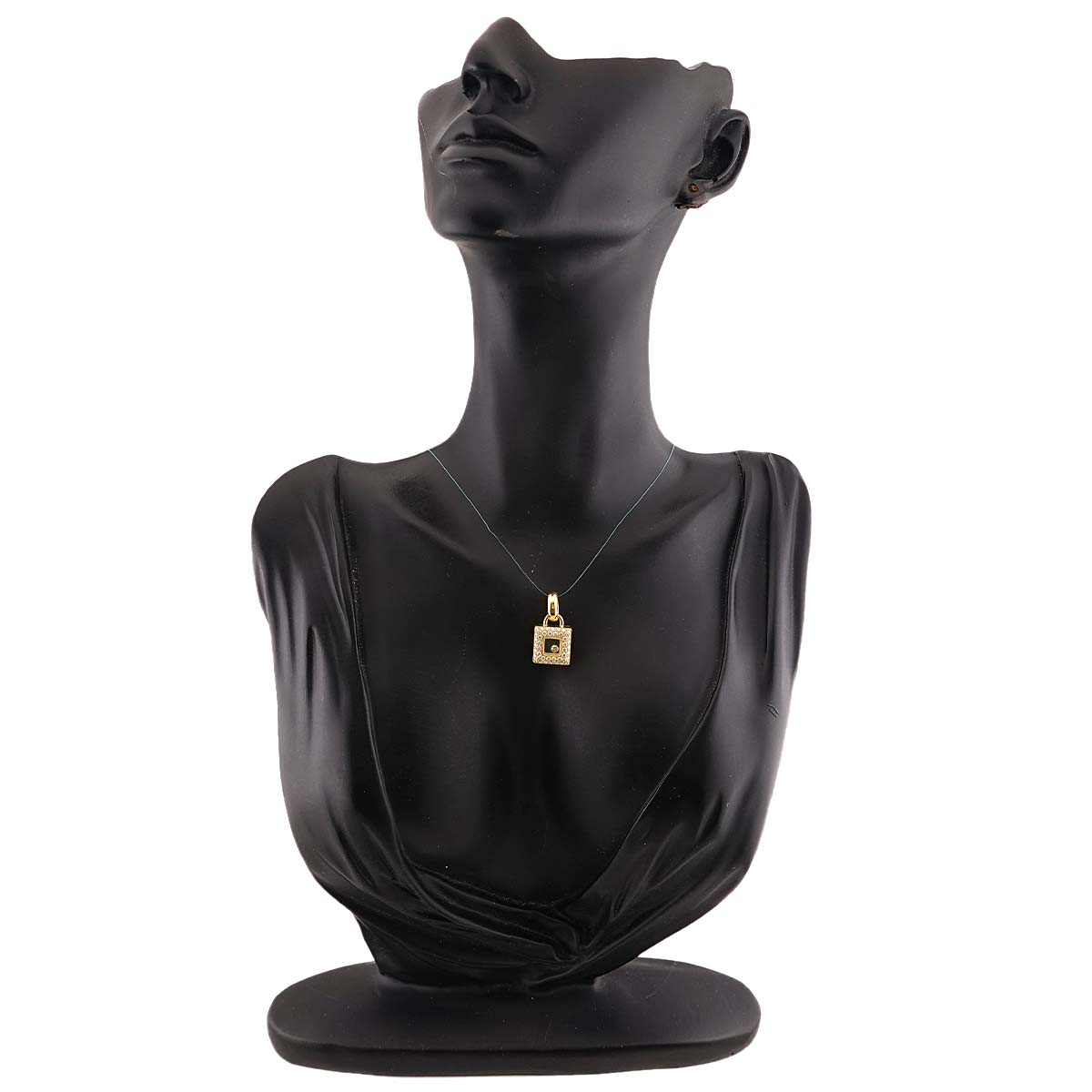 Happy Diamond Square Pendant Top 18K Yellow Gold 750