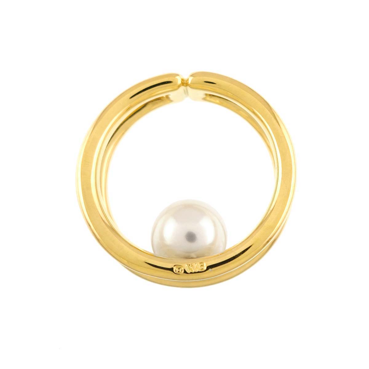 Akoya Pearl 7.3mm Pendant Top 18K YG 750