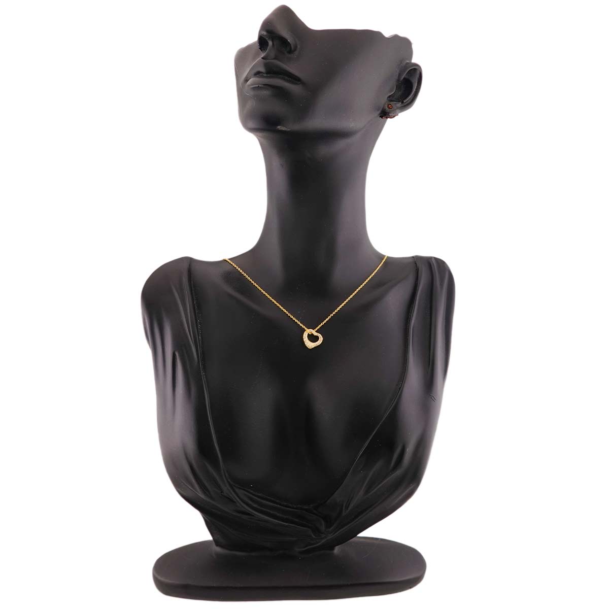 Open Heart Diamond 0.21ct Necklace 18K Yellow Gold 750