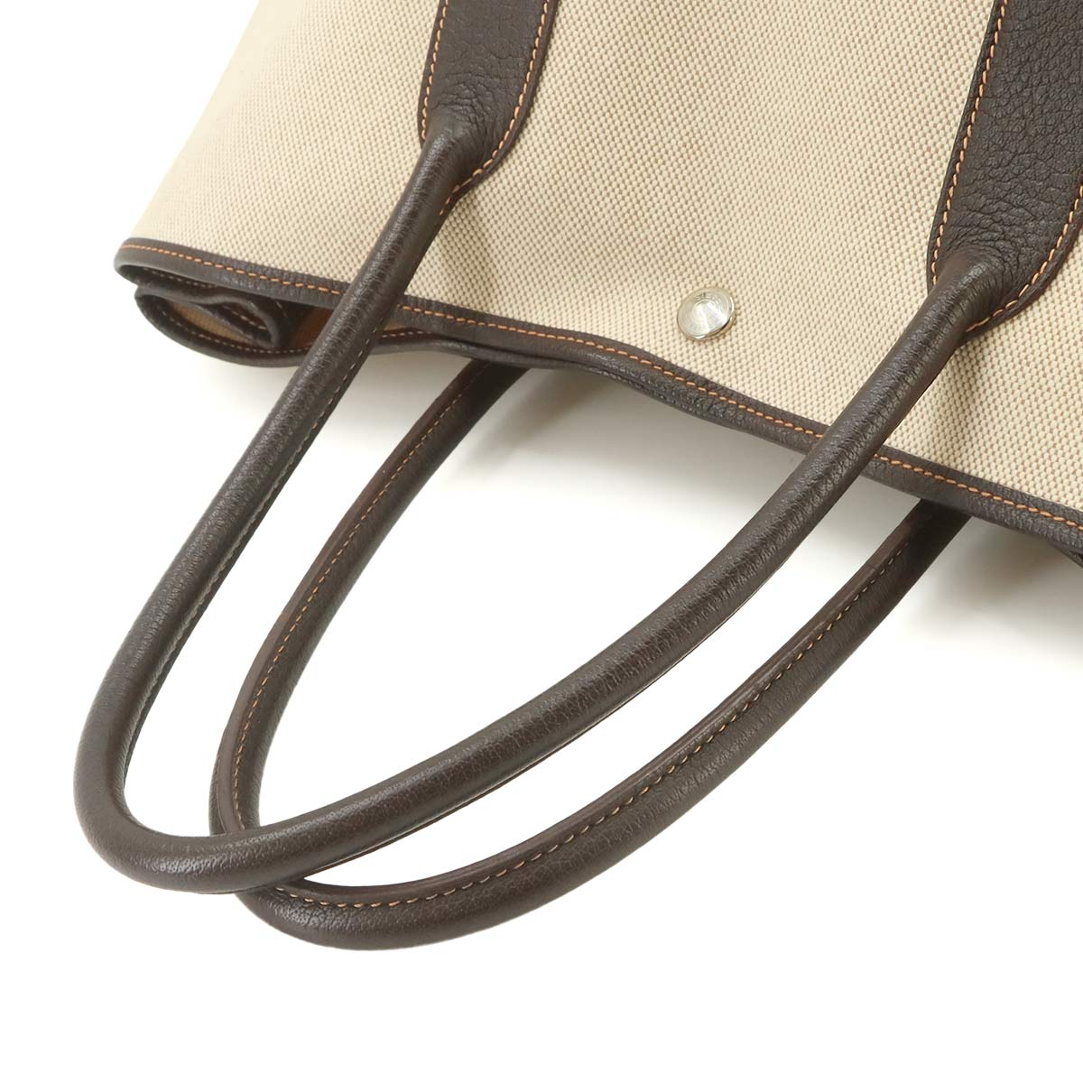 Garden Party PM Tote Bag Toile H Leather Natural Marron Purse