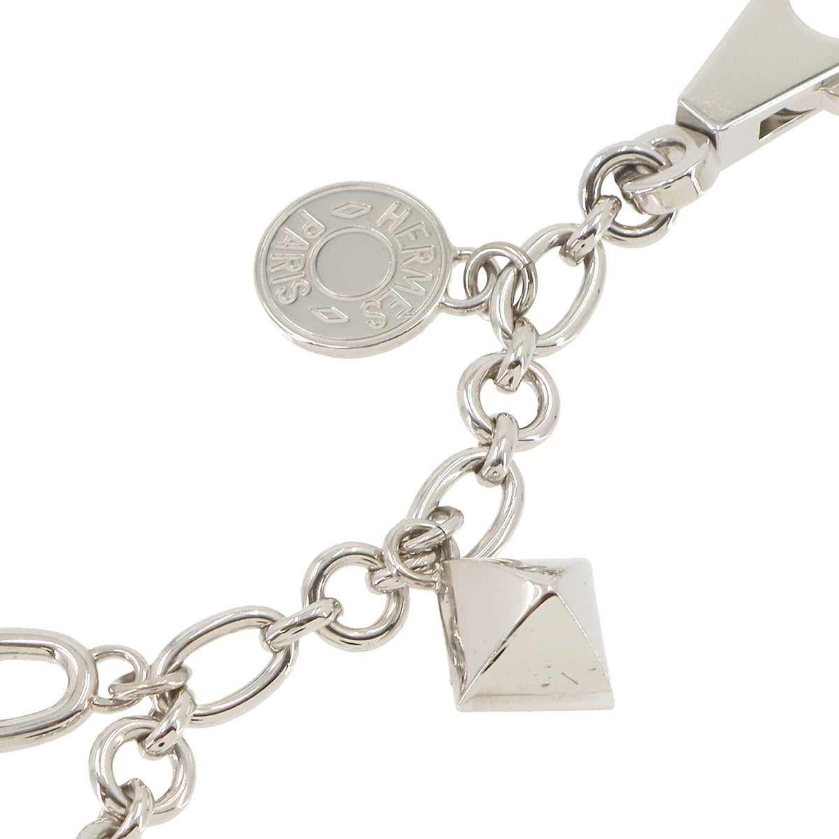 Amulet 4 Olga Bag Charm Silver Logo Sellier Chaine D'ancre Medor