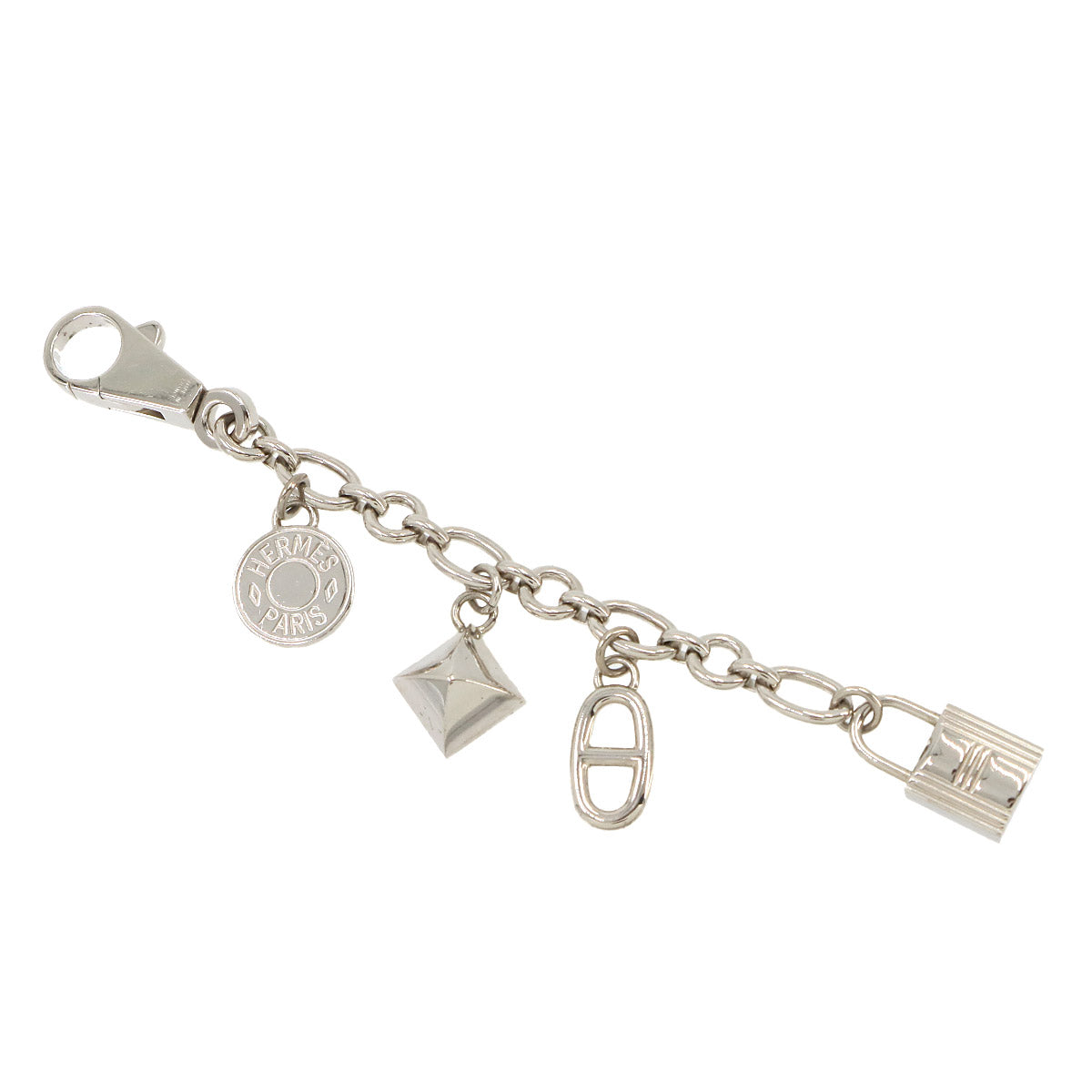 Amulet 4 Olga Bag Charm Silver Logo Sellier Chaine D'ancre Medor
