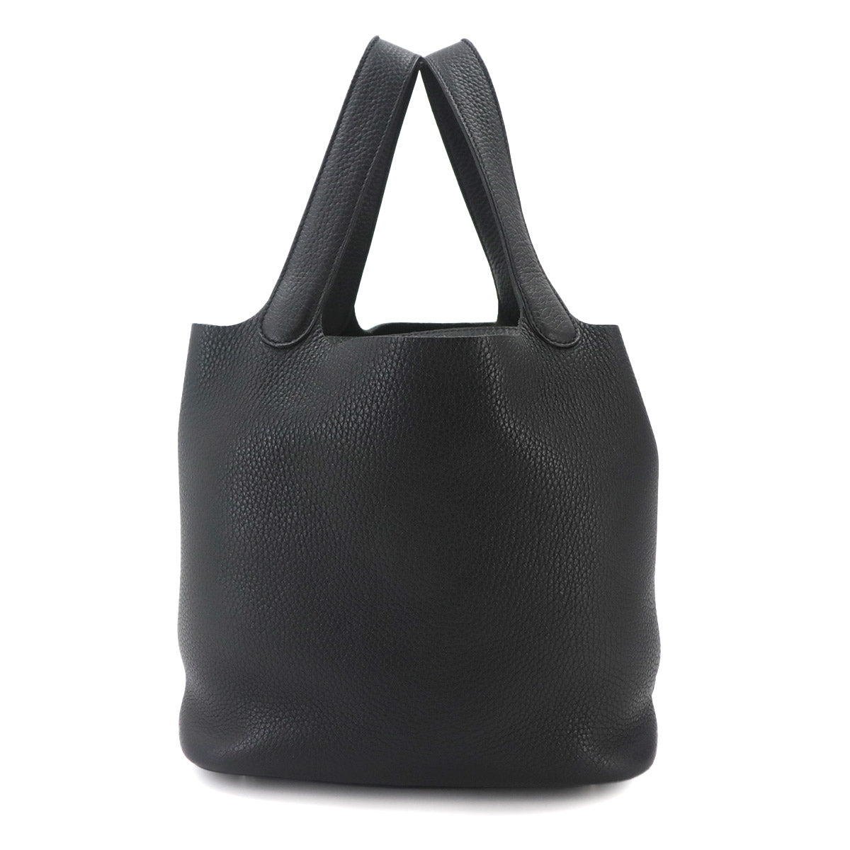 Picotin Lock MM Hand Bag Taurillon Clemence Black Purse