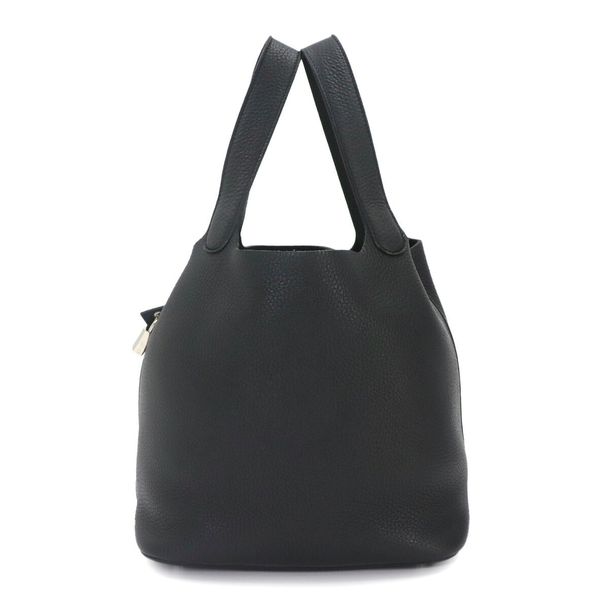 Picotin Lock MM Hand Bag Taurillon Clemence Black Purse