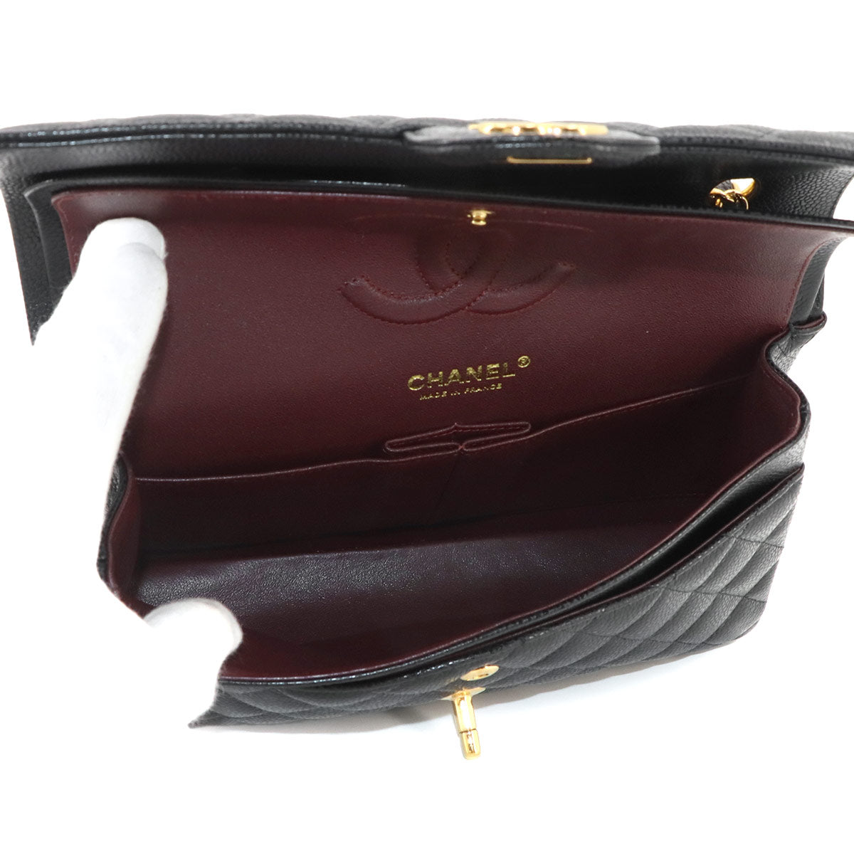Matelasse 25 Chain Shoulder Bag Leather Black A01112