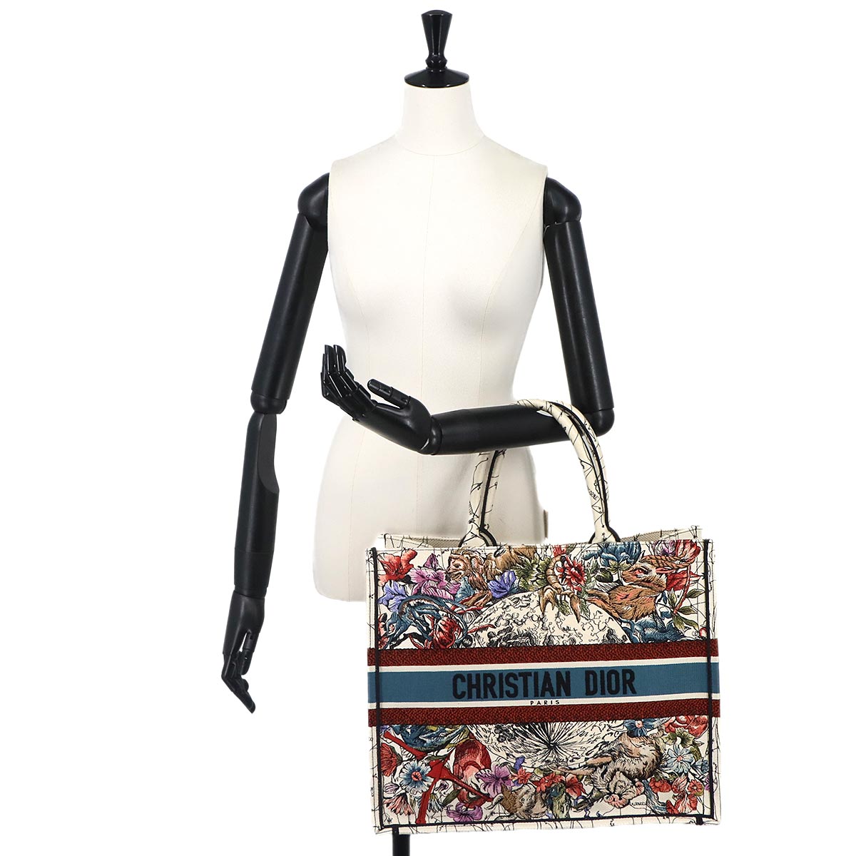 Toile De Jouy Book Tote Large Bag Canvas Multicolor