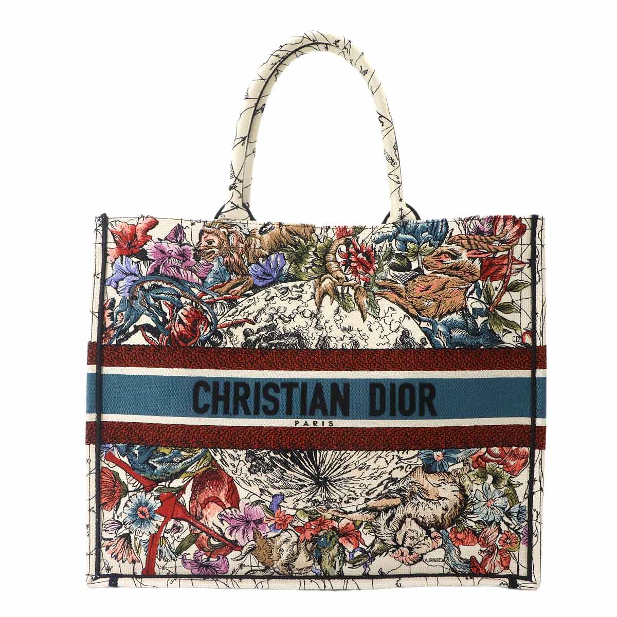 Toile De Jouy Book Tote Large Bag Canvas Multicolor