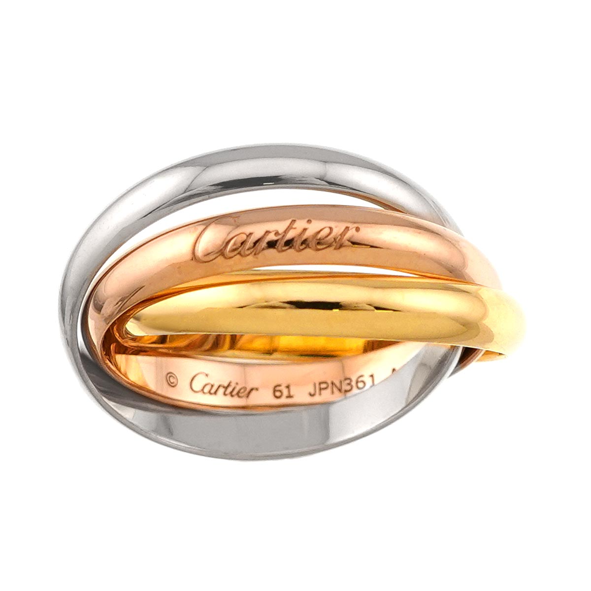 Trinity Ring K18 YG WG PG 18K 750 Size61 9-9.5(US)