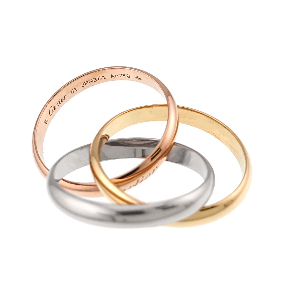 Trinity Ring K18 YG WG PG 18K 750 Size61 9-9.5(US)