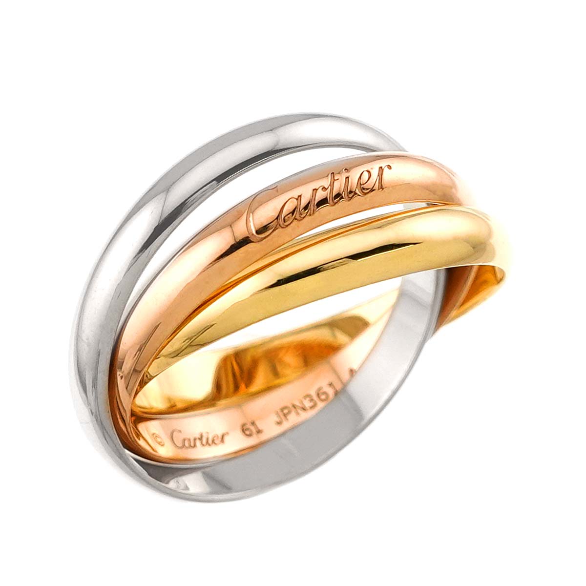 Trinity Ring K18 YG WG PG 18K 750 Size61 9-9.5(US)