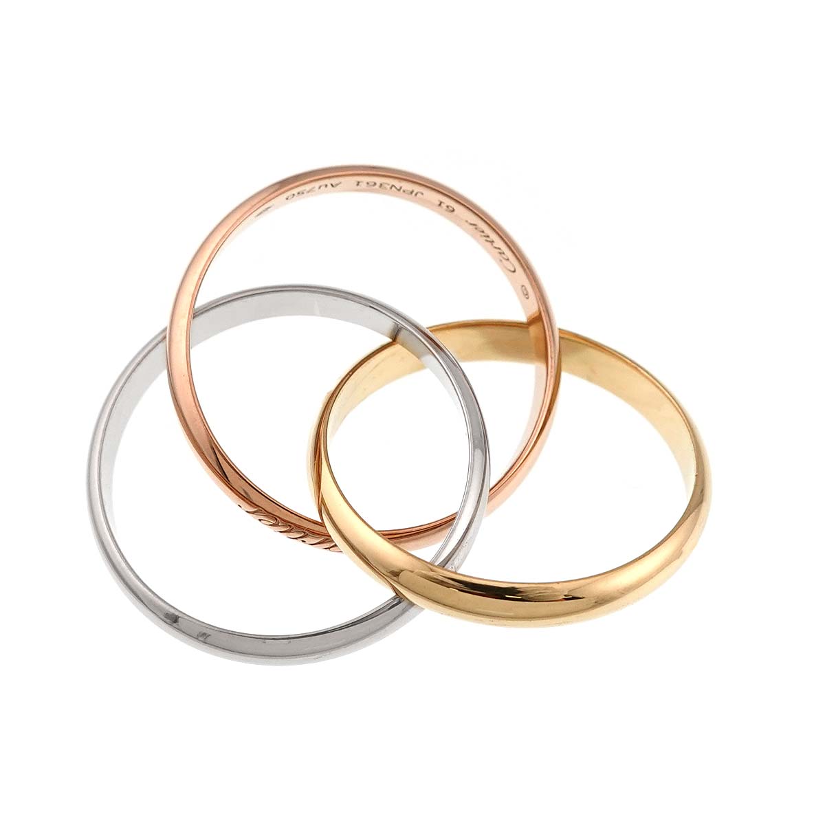 Trinity Ring K18 YG WG PG 18K 750 Size61 9-9.5(US)