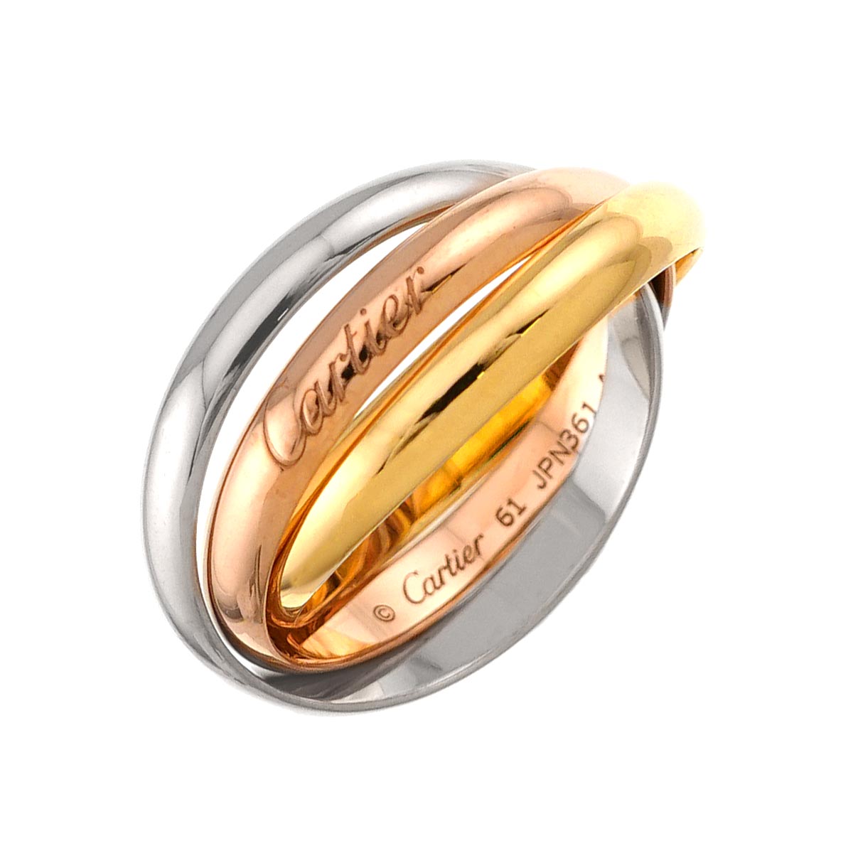 Trinity Ring K18 YG WG PG 18K 750 Size61 9-9.5(US)
