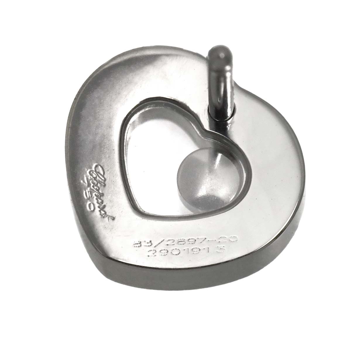 Happy Diamond Heart Earrings Pierced 18K WG 750