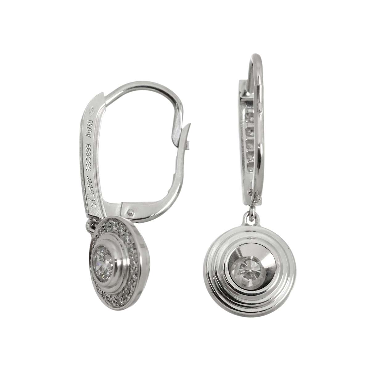 Damour Diamond Earrings Pierced 18K WG 750