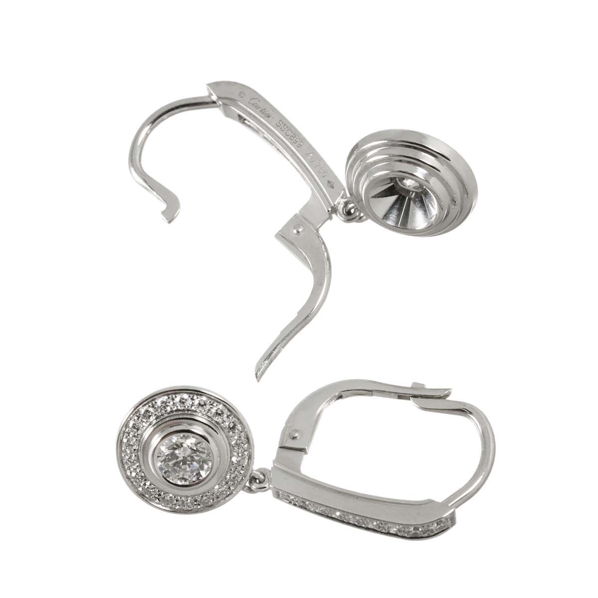 Damour Diamond Earrings Pierced 18K WG 750
