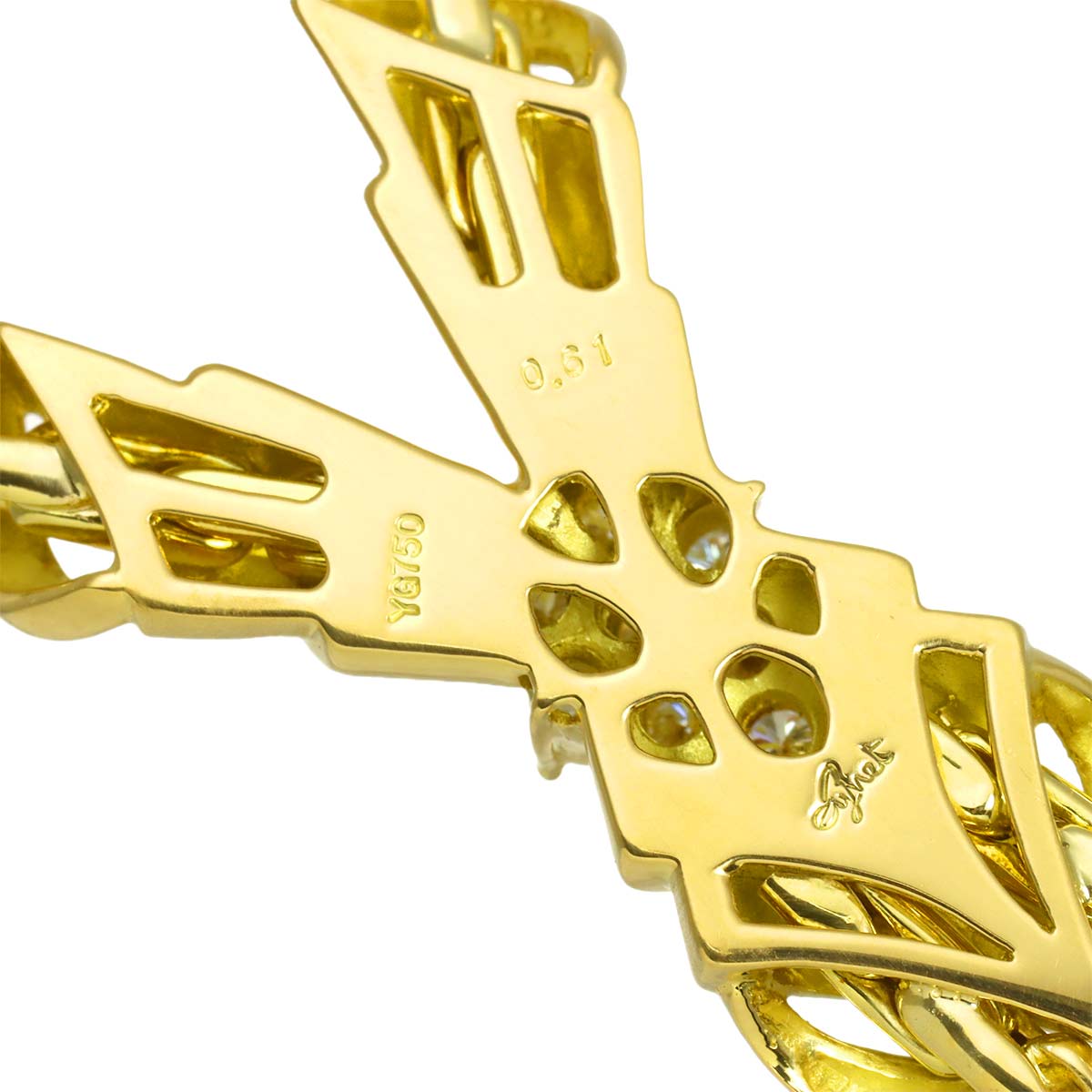 Diamond 0.61ct Necklace 18K Yellow Gold 750