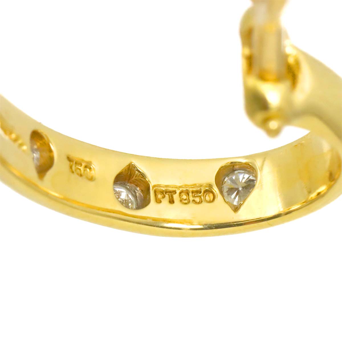 Dots Diamond Earrings Clip on 18K Yellow Gold 750 Pt
