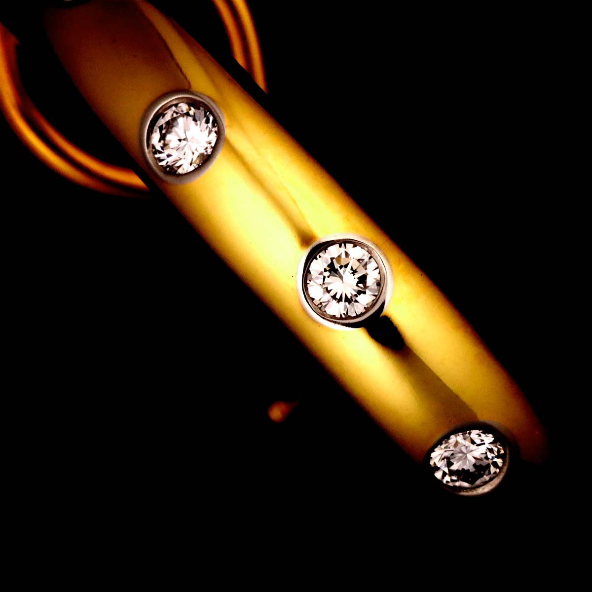 Dots Diamond Earrings Clip on 18K Yellow Gold 750 Pt