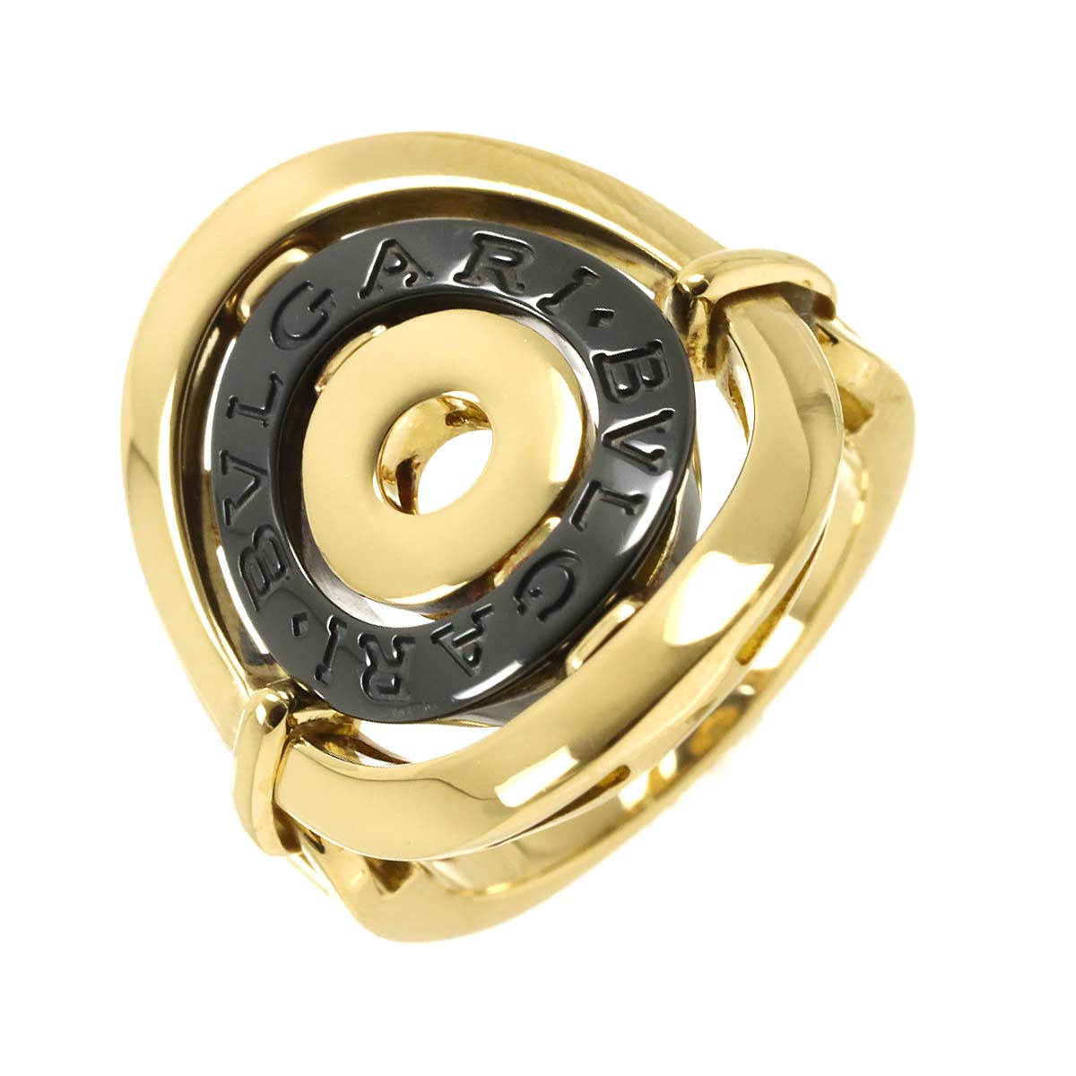 Astrale Cerchi Ceramic Ring 18K YG 750 5.5-5.75(US)