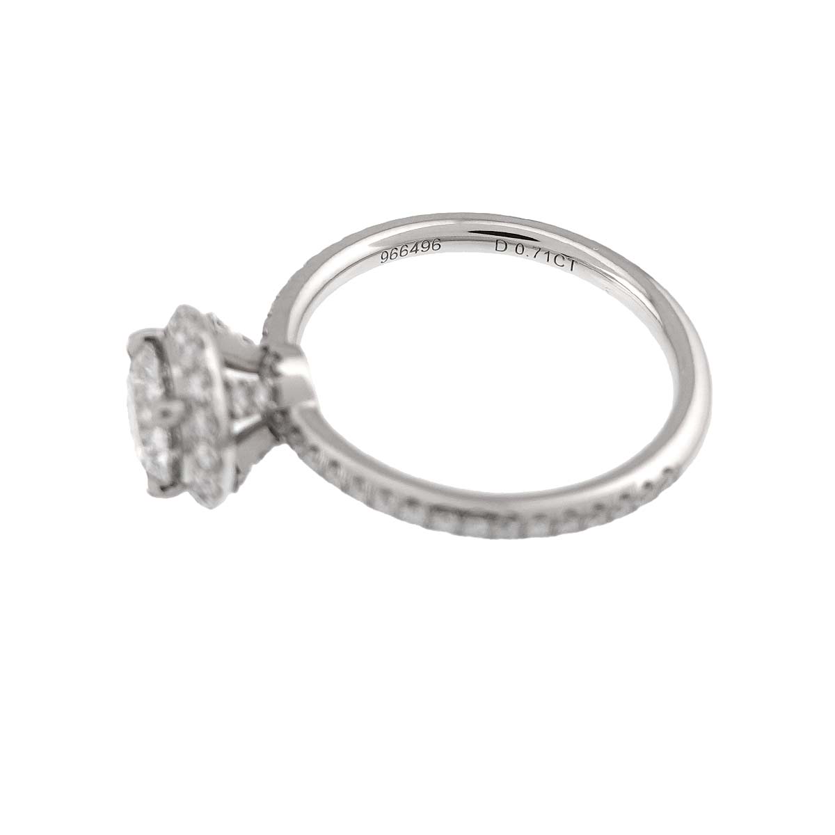 Diamond 0.71ct F/VVS2/3EX Ring Pt Size4.75-5(US)