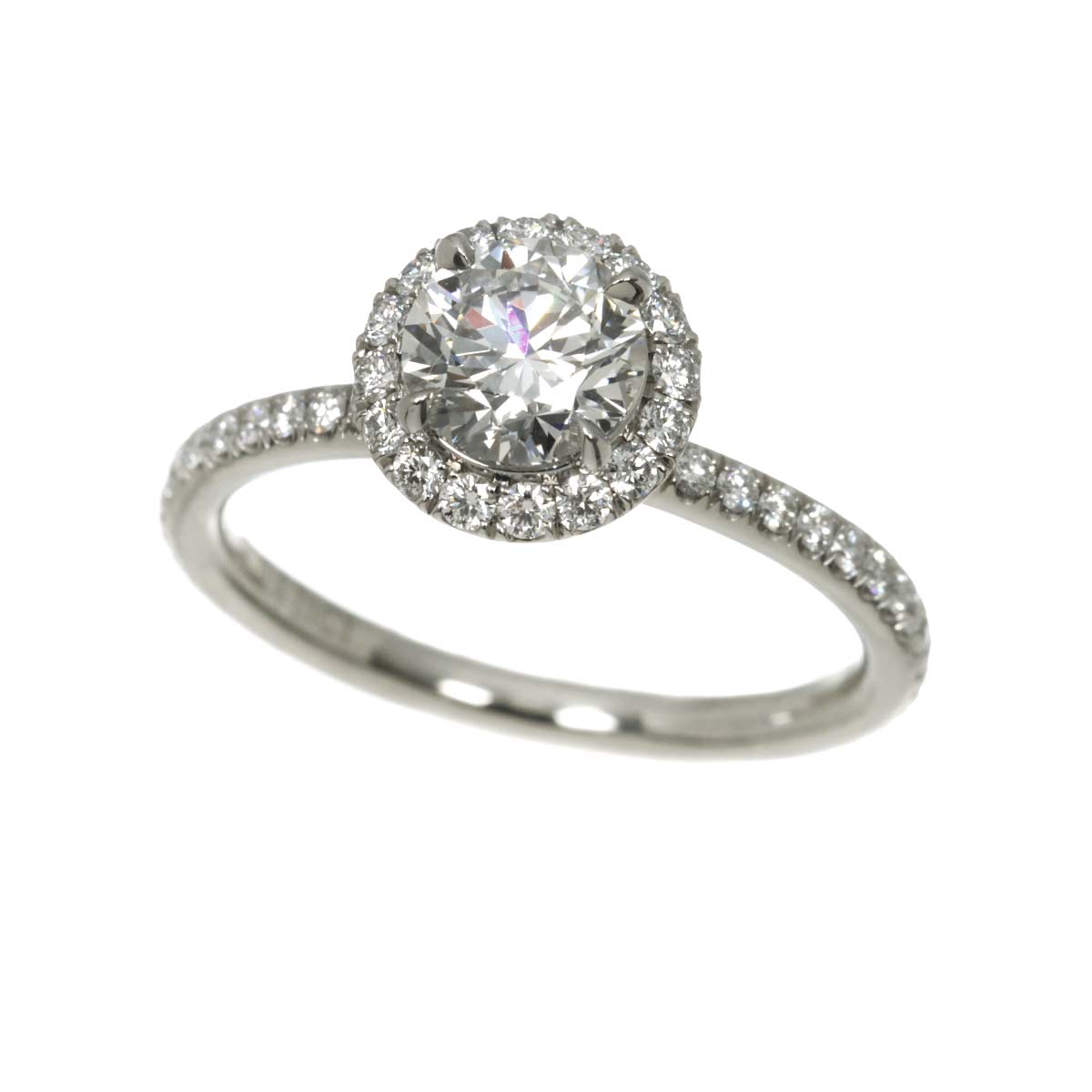 Diamond 0.71ct F/VVS2/3EX Ring Pt Size4.75-5(US)