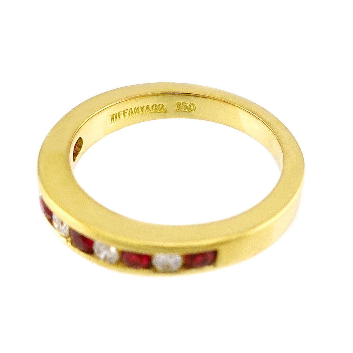 Ruby Diamond Ring 18K YG 750 size4.5(US)
