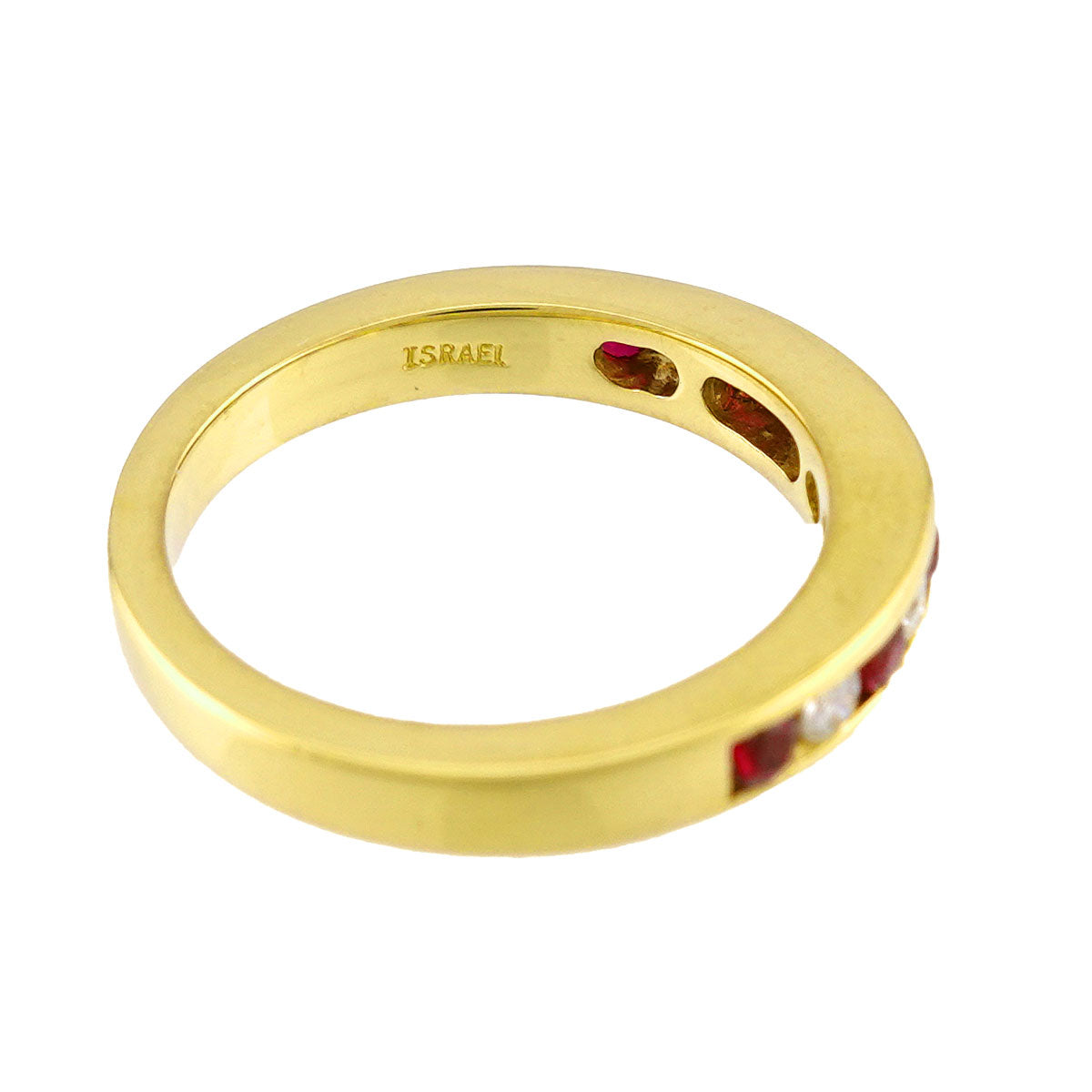 Ruby Diamond Ring 18K YG 750 size4.5(US)